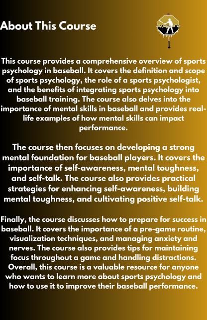 Baseball Mental Psychology By. Rupert N Watson